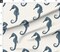 Coastal Seahorse Beach Sealife Sea Ocean Nautical Blue Cream Maritime Xl Scale Custom Printed Fabric by Spoonflower Various Fabrics by the Yard or Fat Quarter